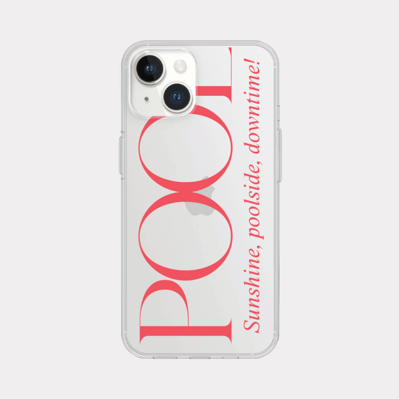 poolside lettering design [clear phone case]