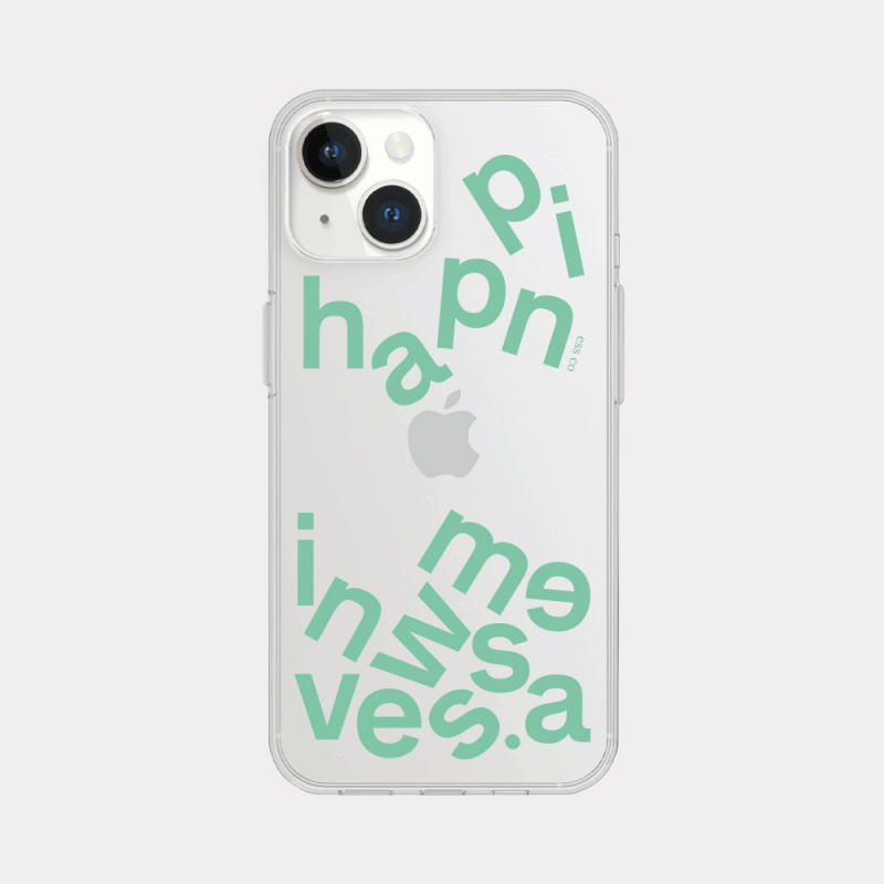 wave of happiness lettering design [clear phone case]