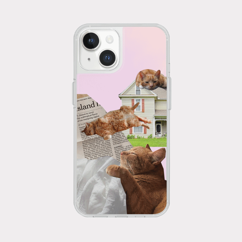 lazy cat design [glossy mirror phone case]