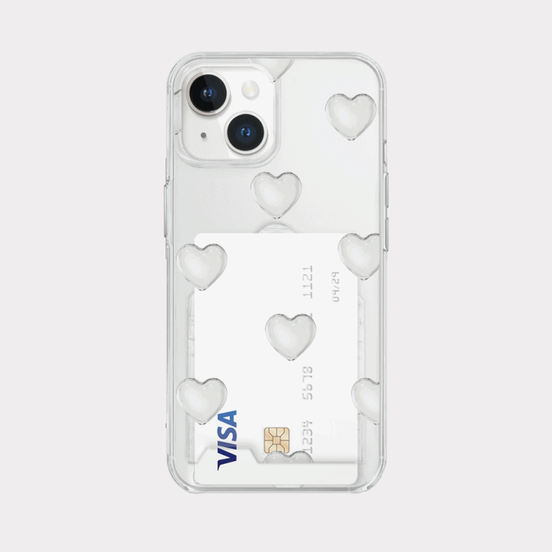 pure love pattern design [clear hard storage phone case]