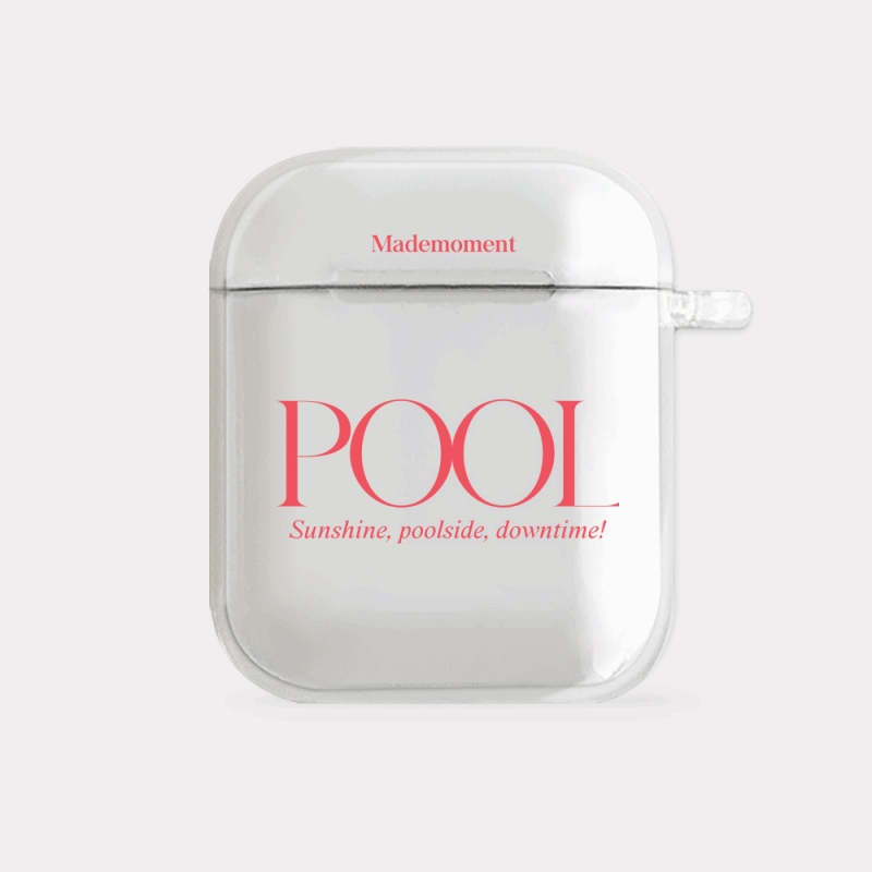 poolside lettering design [clear airpods case series]
