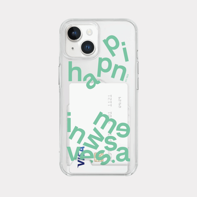 wave of happiness lettering design [clear hard storage phone case]