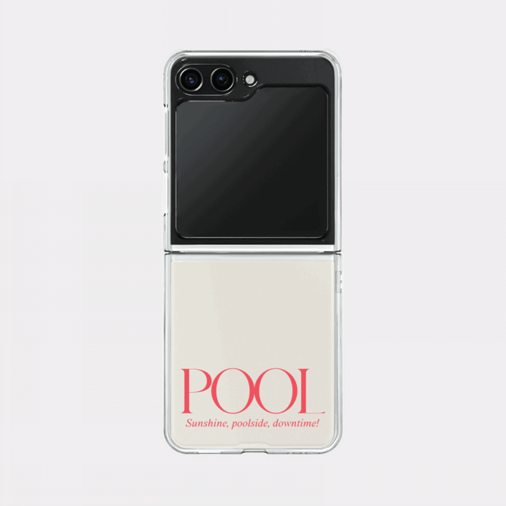 poolside lettering design [zflip clear hard phone case]