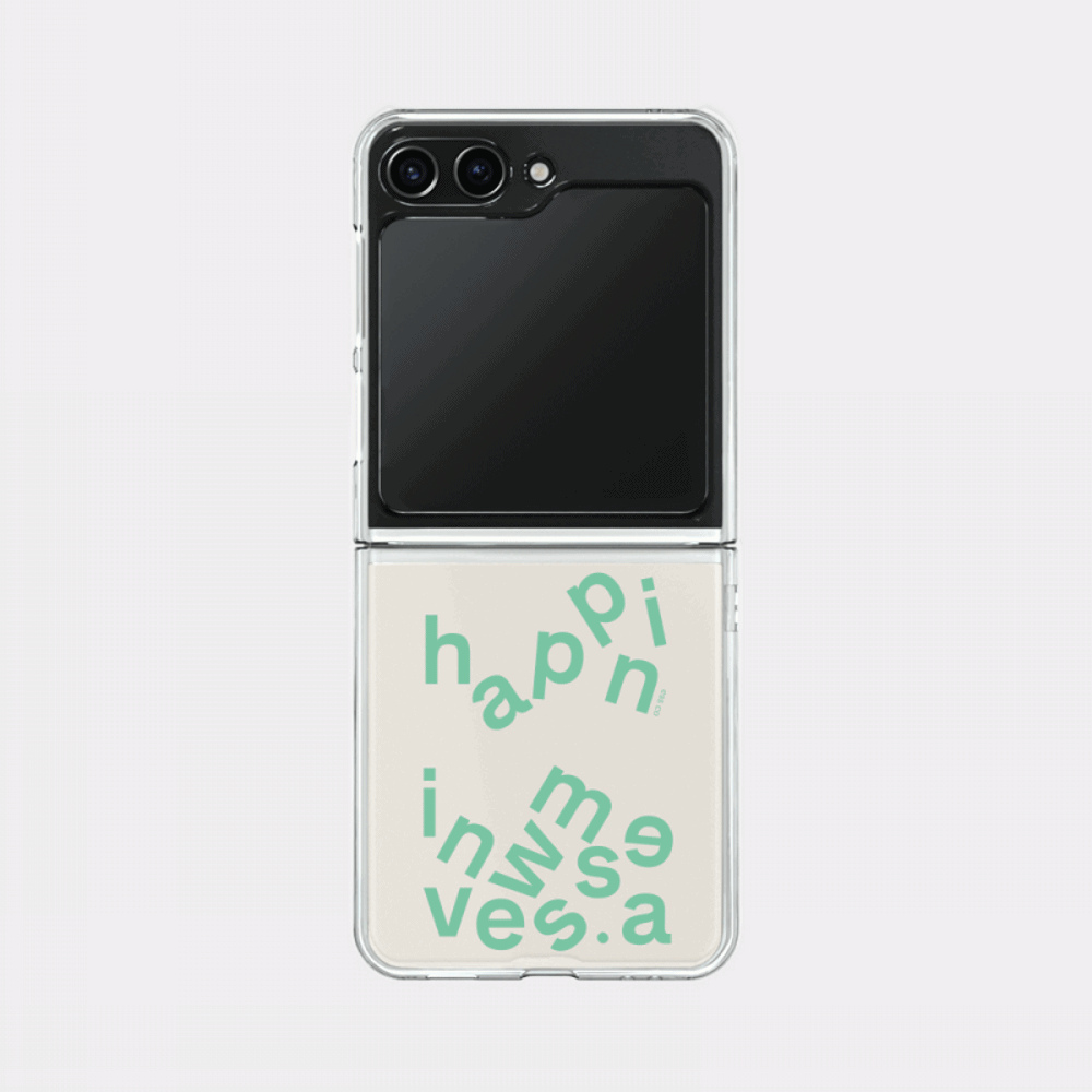 wave of happiness lettering design [zflip clear hard phone case]