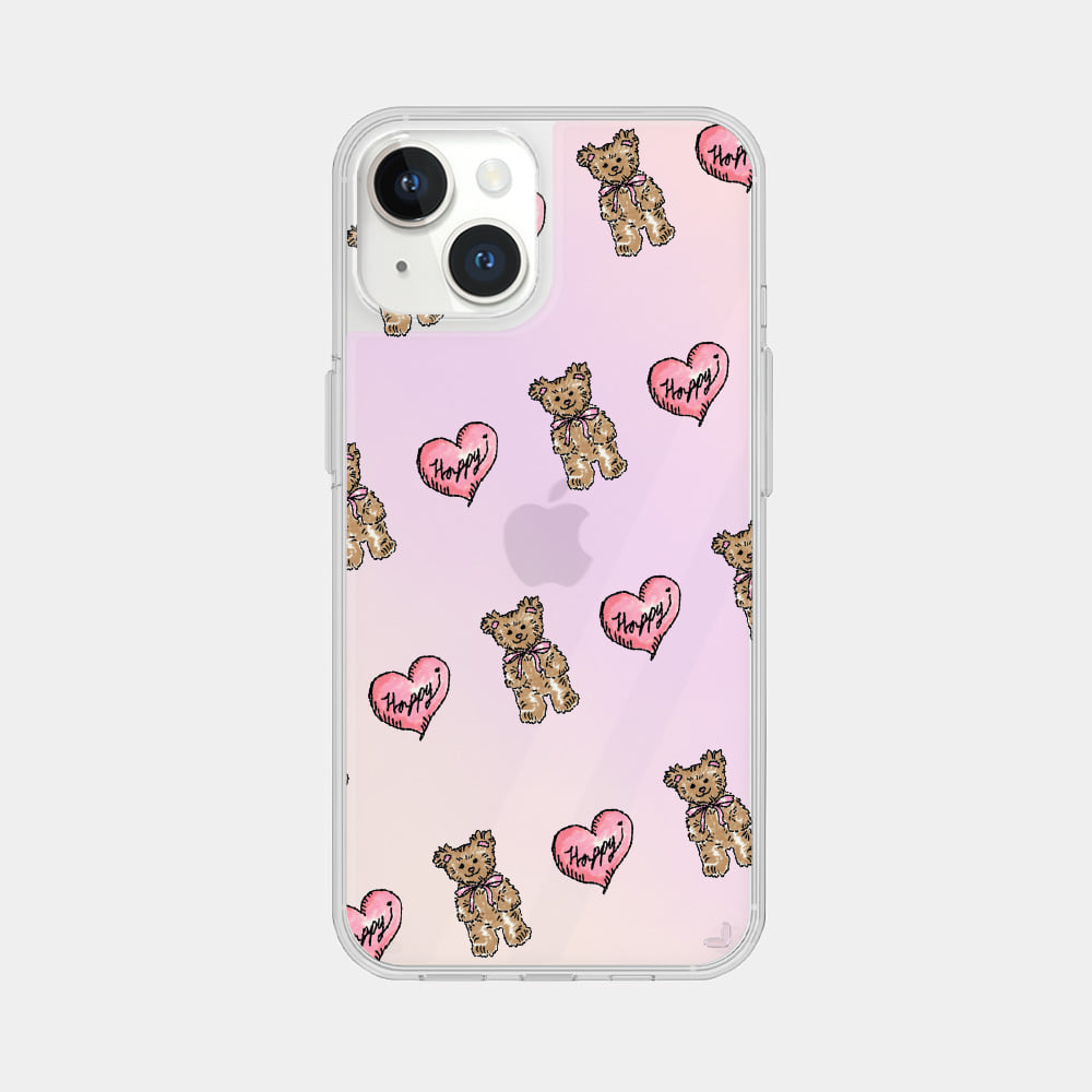 heart teddy pattern design [glossy mirror phone case]