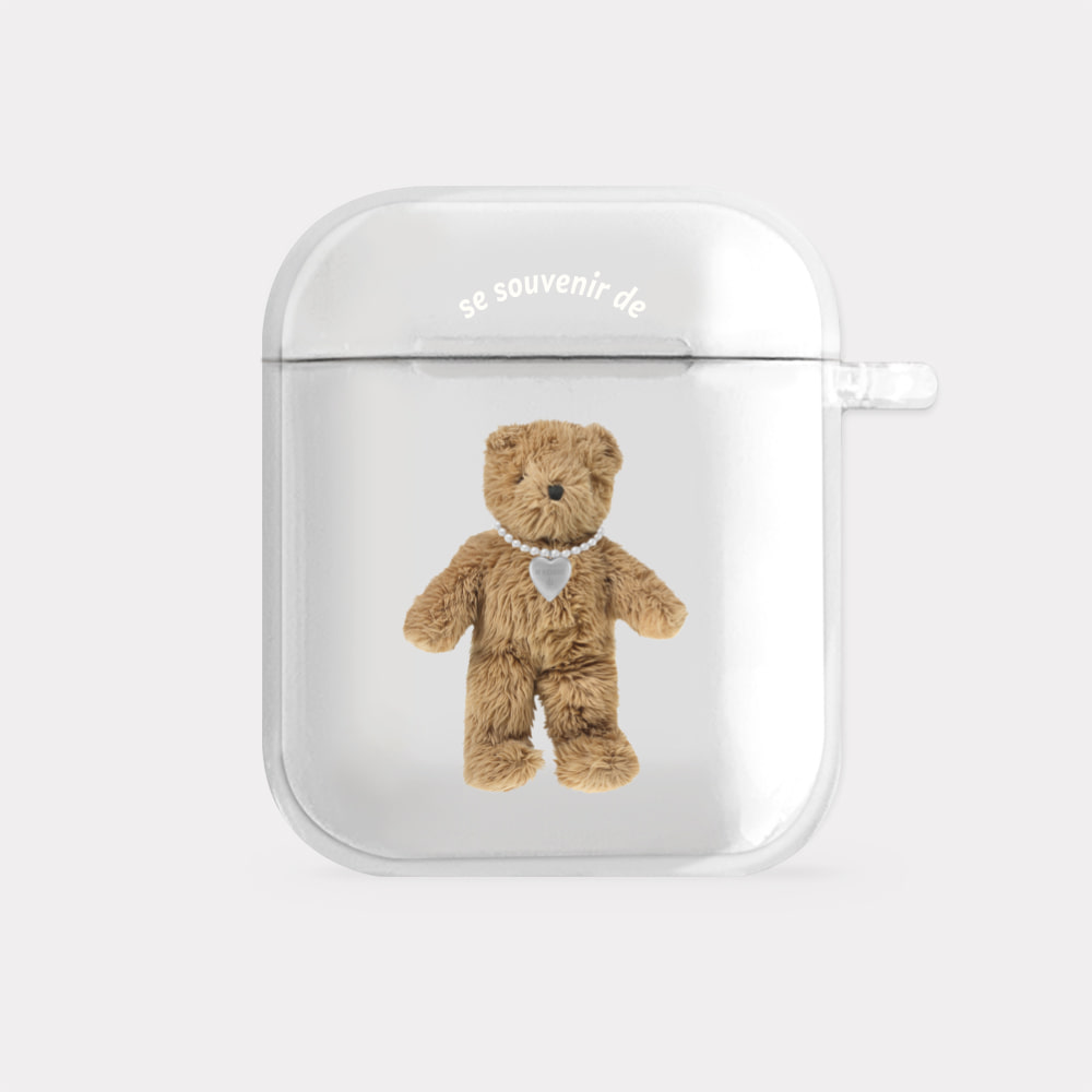 teddy souvenir pendant design [clear airpods case series]