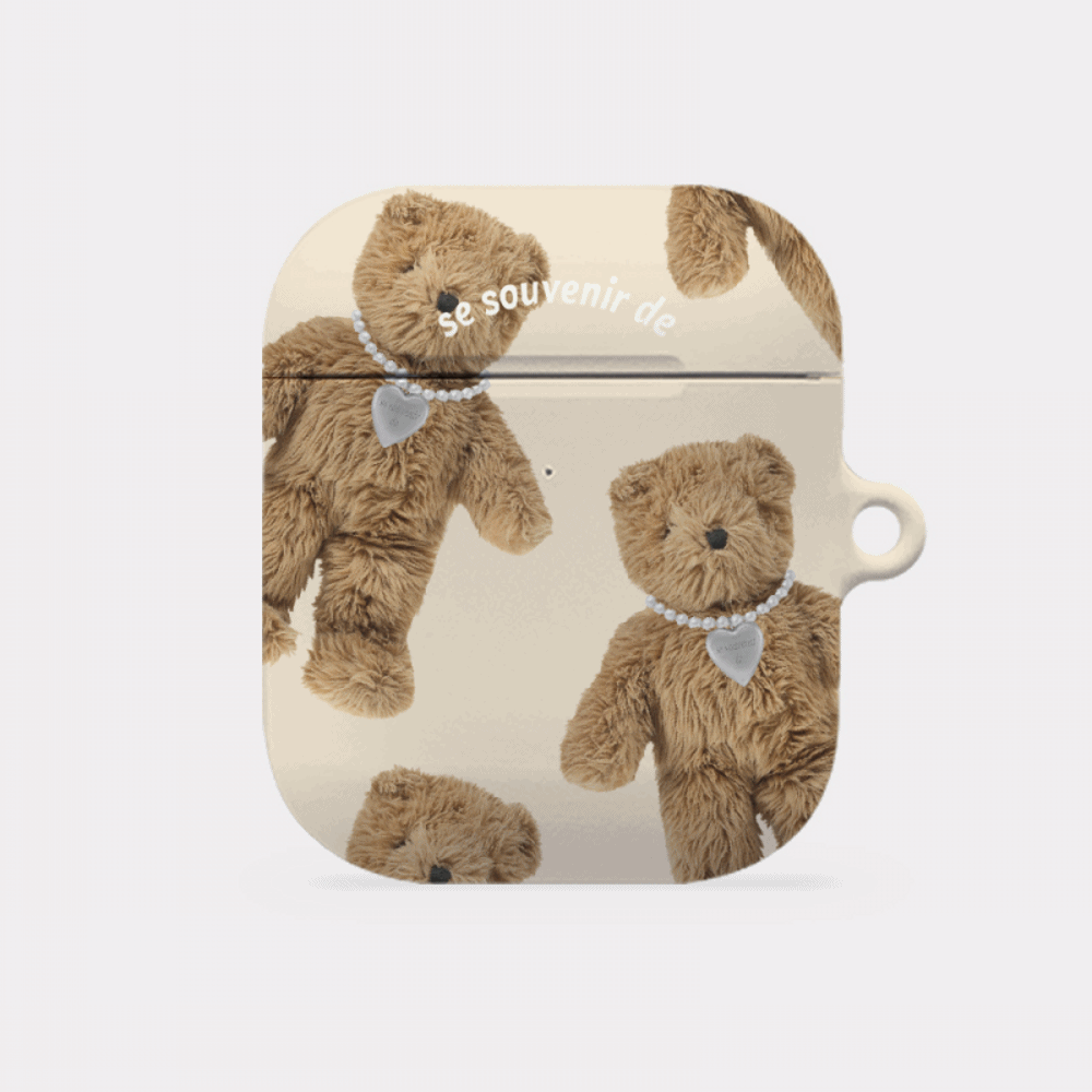pattern teddy souvenir pendant design [hard airpods case series]