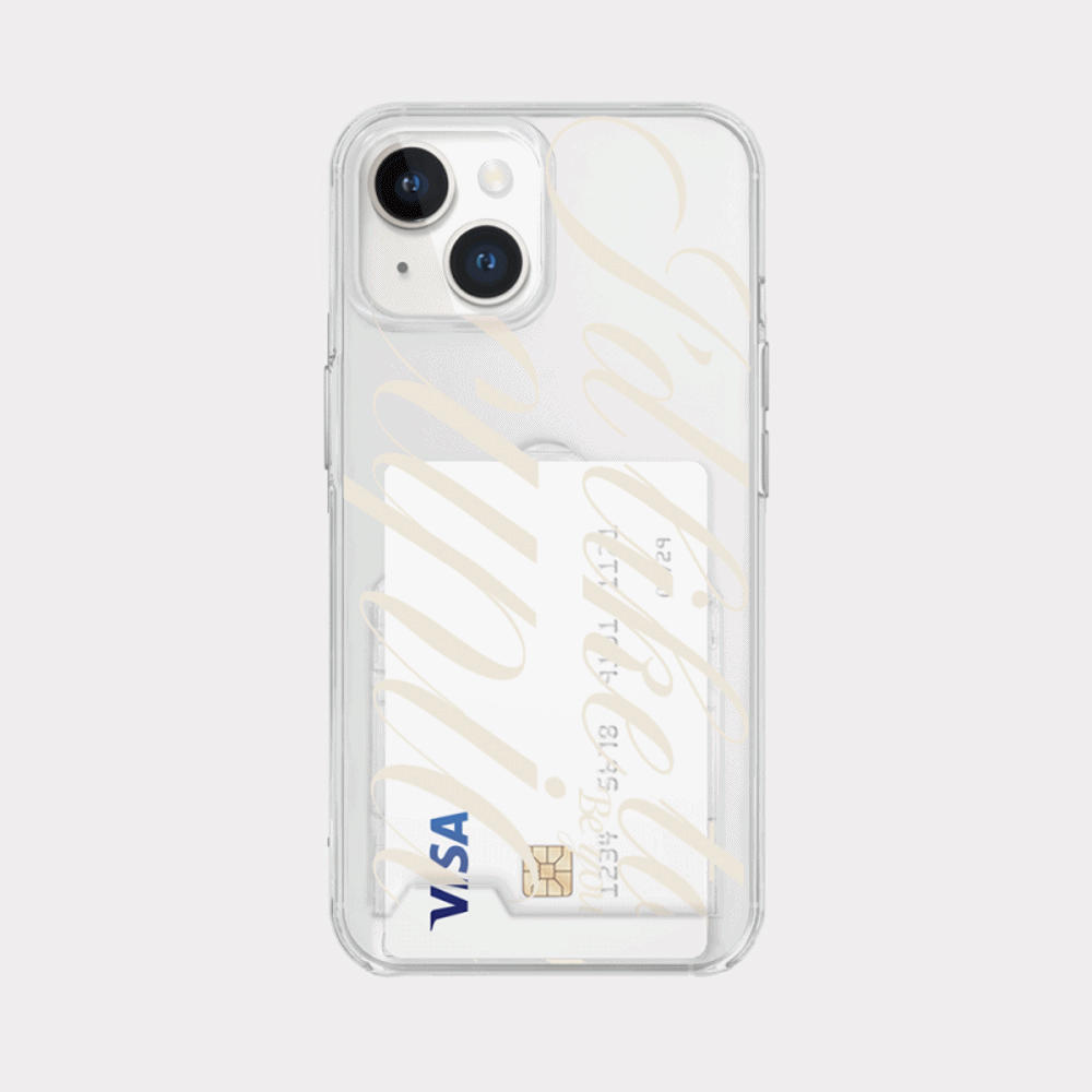 your cupid lettering design [clear hard storage phone case]