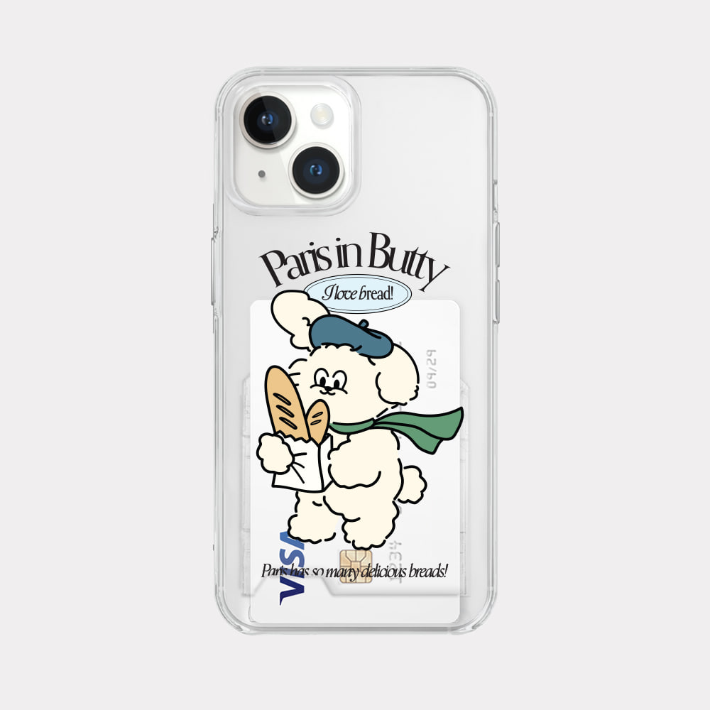 parisian butty design [clear hard storage phone case]