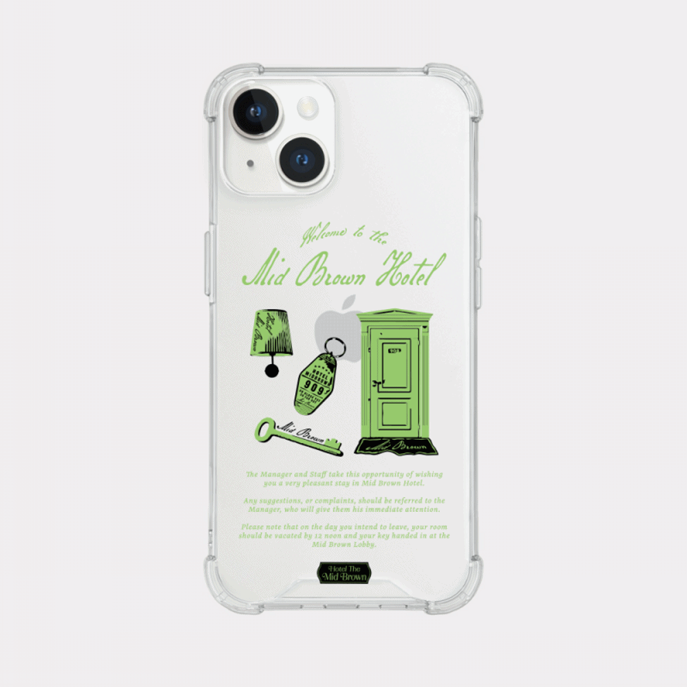 hotel the mid brown design [tank clear hard phone case]