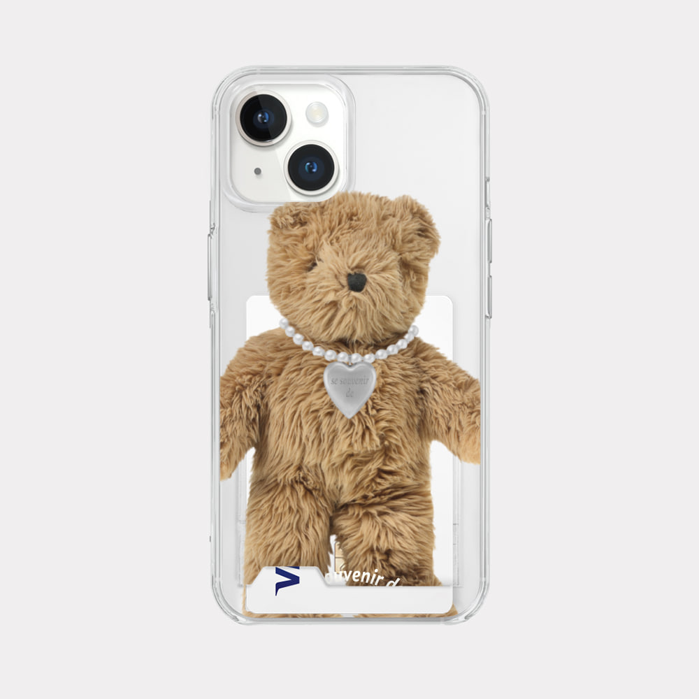 teddy souvenir pendant design [clear hard storage phone case]