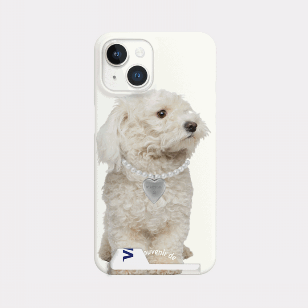puppy souvenir pendant design [card storage phone case]