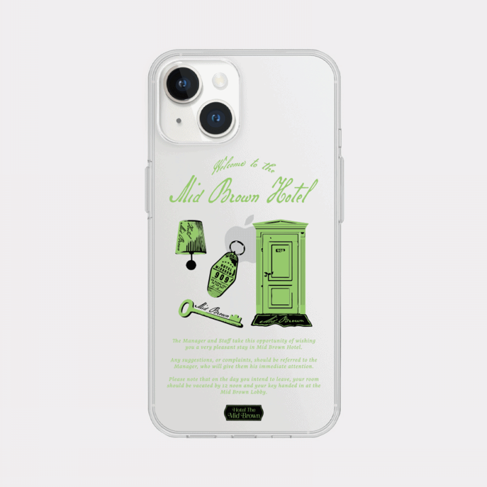 hotel the mid brown design [clear phone case]
