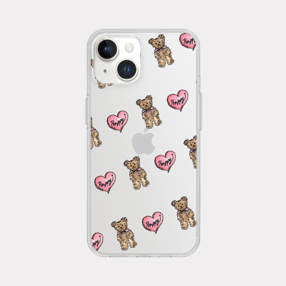 heart teddy pattern design [clear phone case]