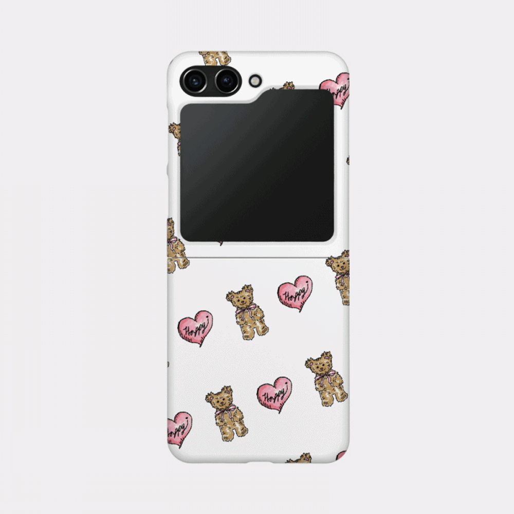 heart teddy pattern design [zflip hard phone case]