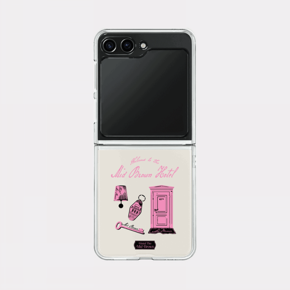 hotel the mid brown design [zflip clear hard phone case]