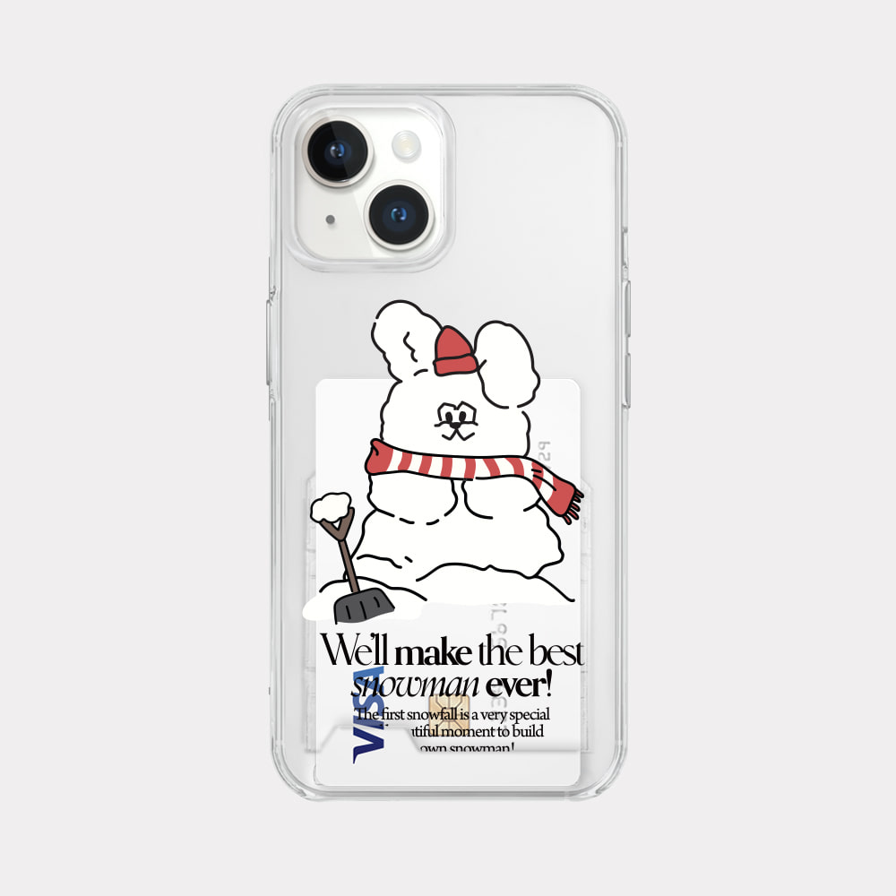 build snowman butty design [clear card storage phone case]