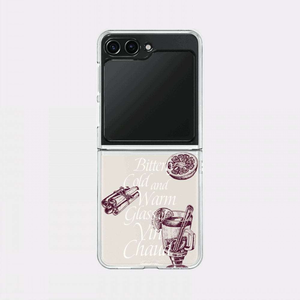 glass of vin chaud design [zflip clear hard phone case]
