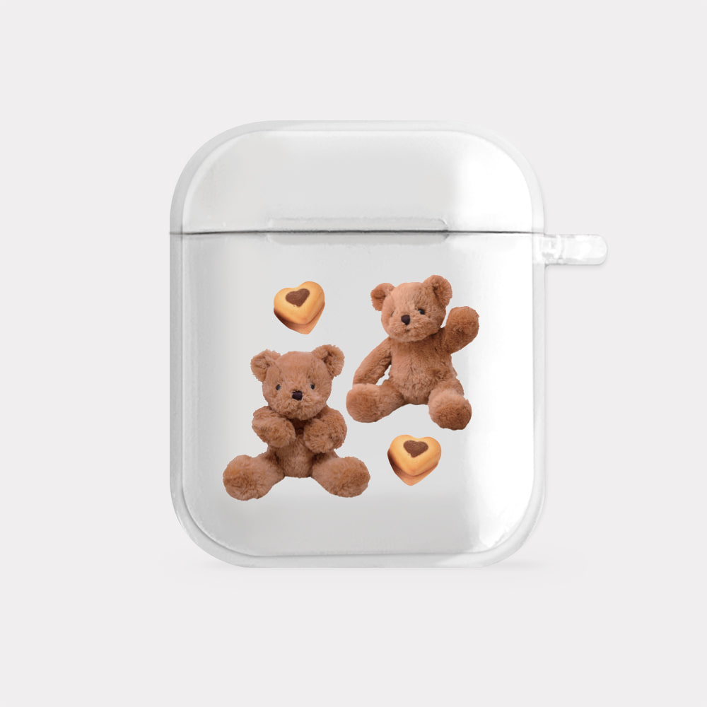 pattern sweet some teddy design [clear airpods case series]