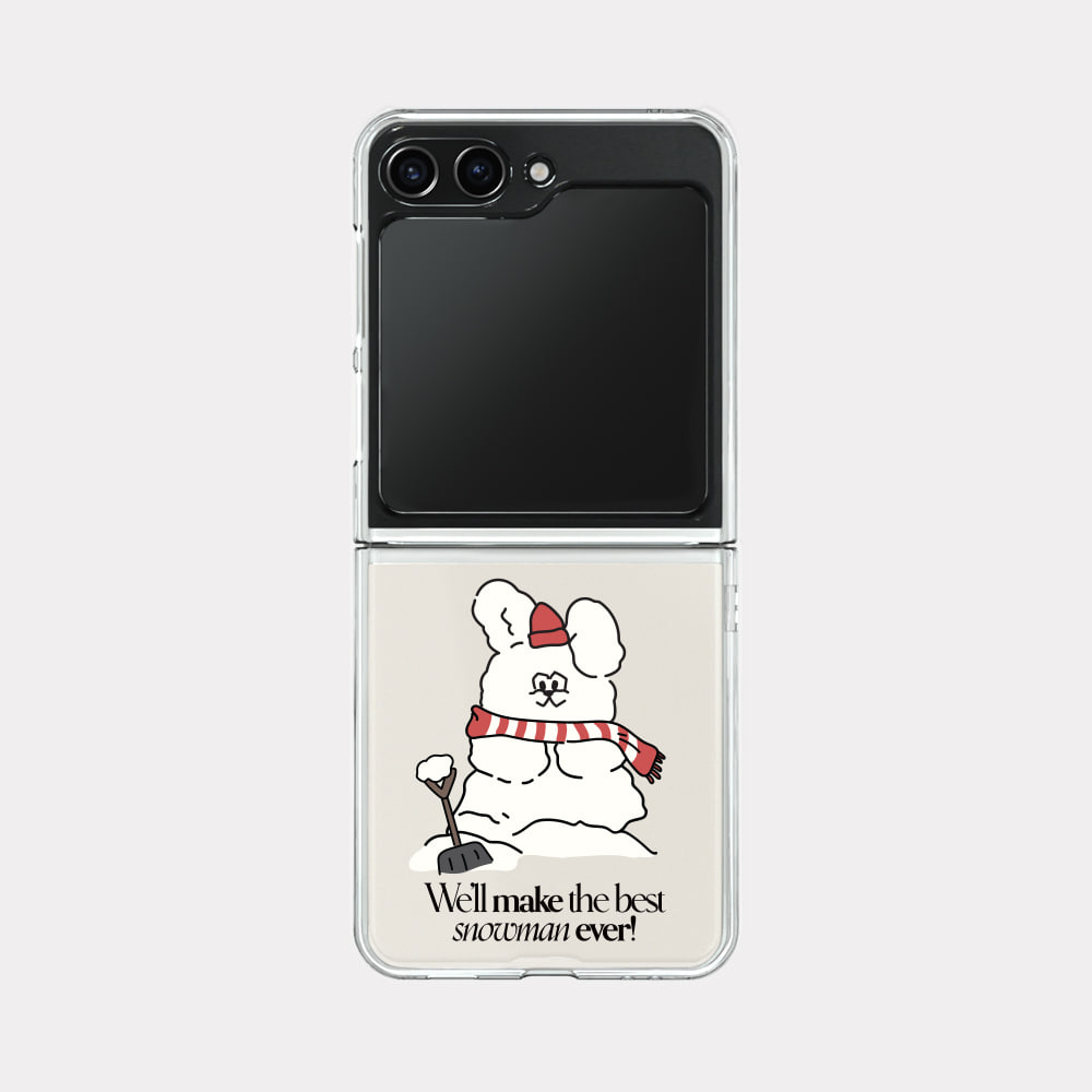 build snowman butty design [zflip clear hard phone case]