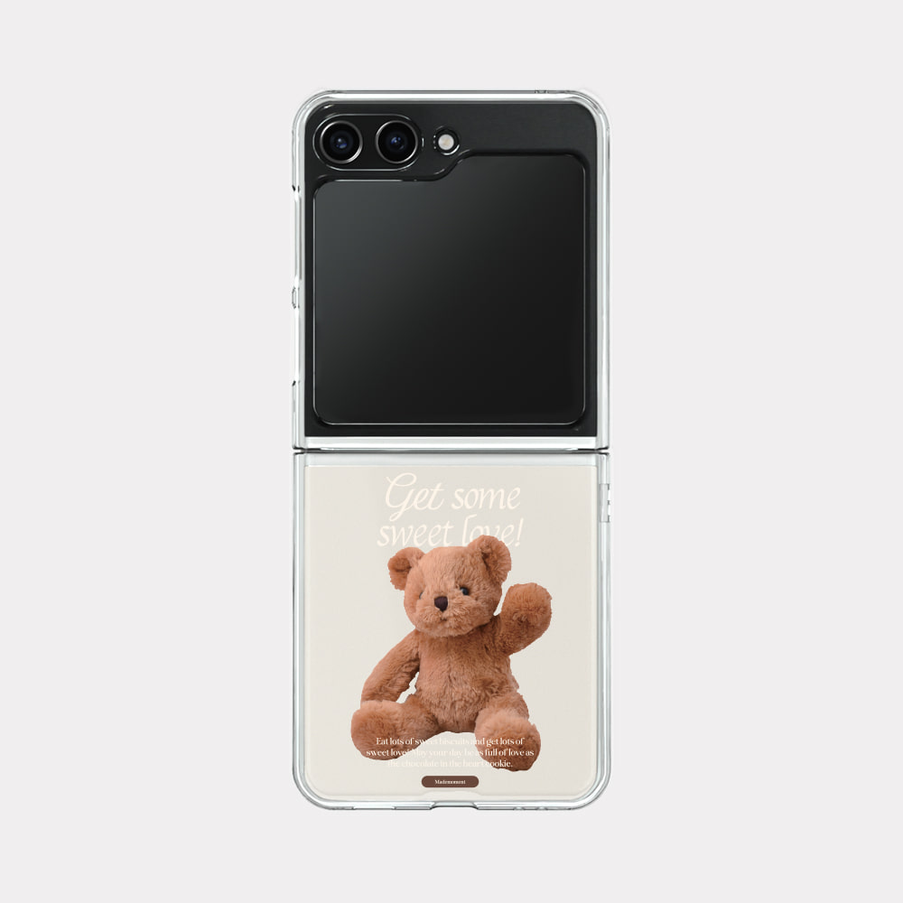 sweet some teddy design [zflip clear hard phone case]