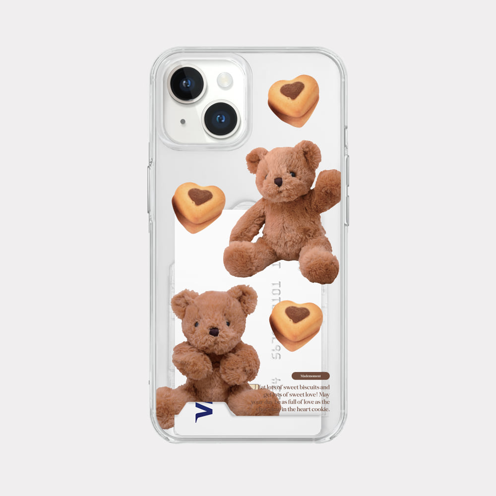 pattern sweet some teddy design [clear card storage phone case]