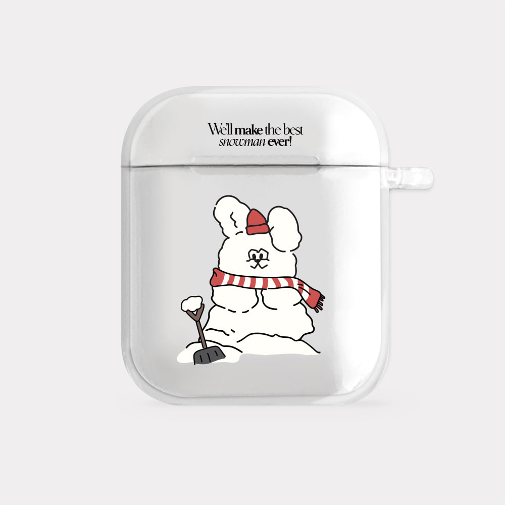 build snowman butty design [clear airpods case series]