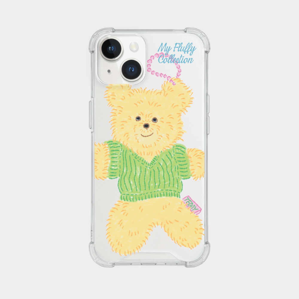 big knit bear design [tank clear hard phone case]