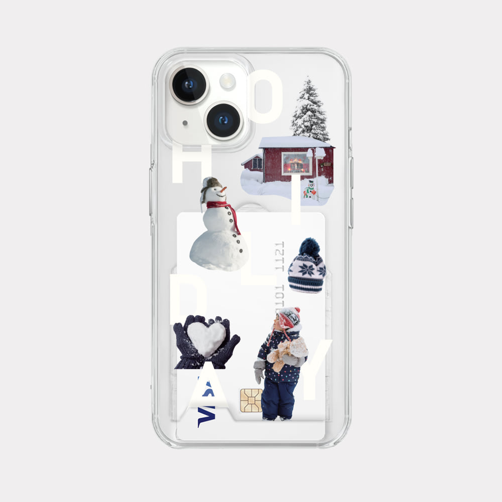 snowing play design [clear card storage phone case]