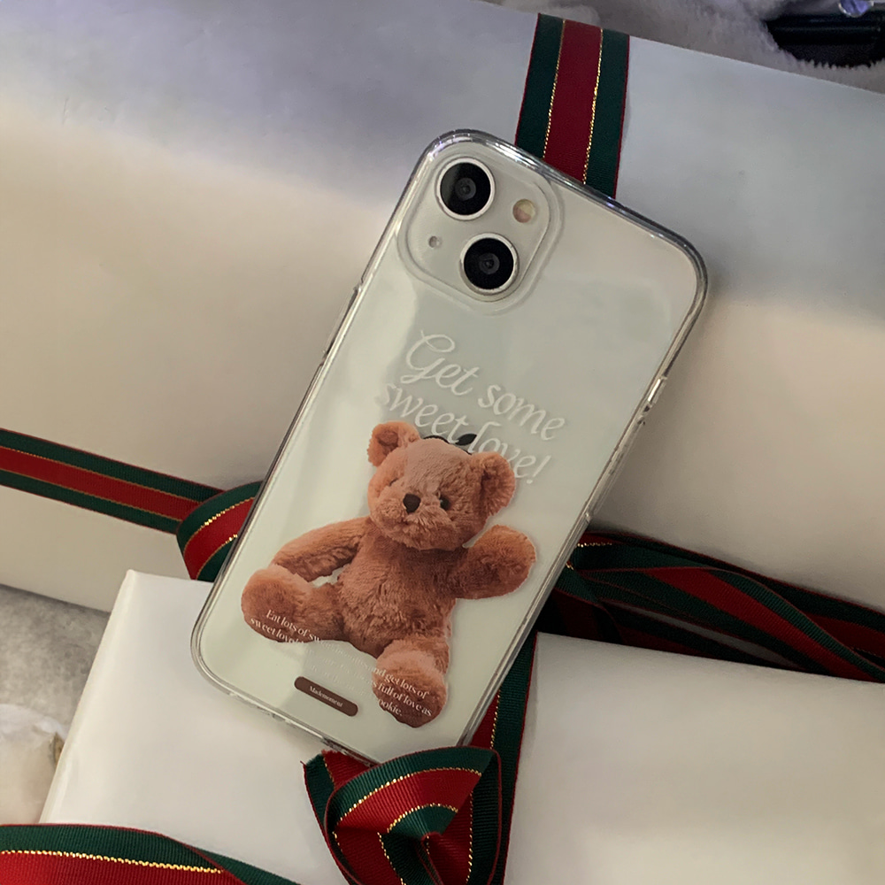 sweet some teddy design [clear phone case]
