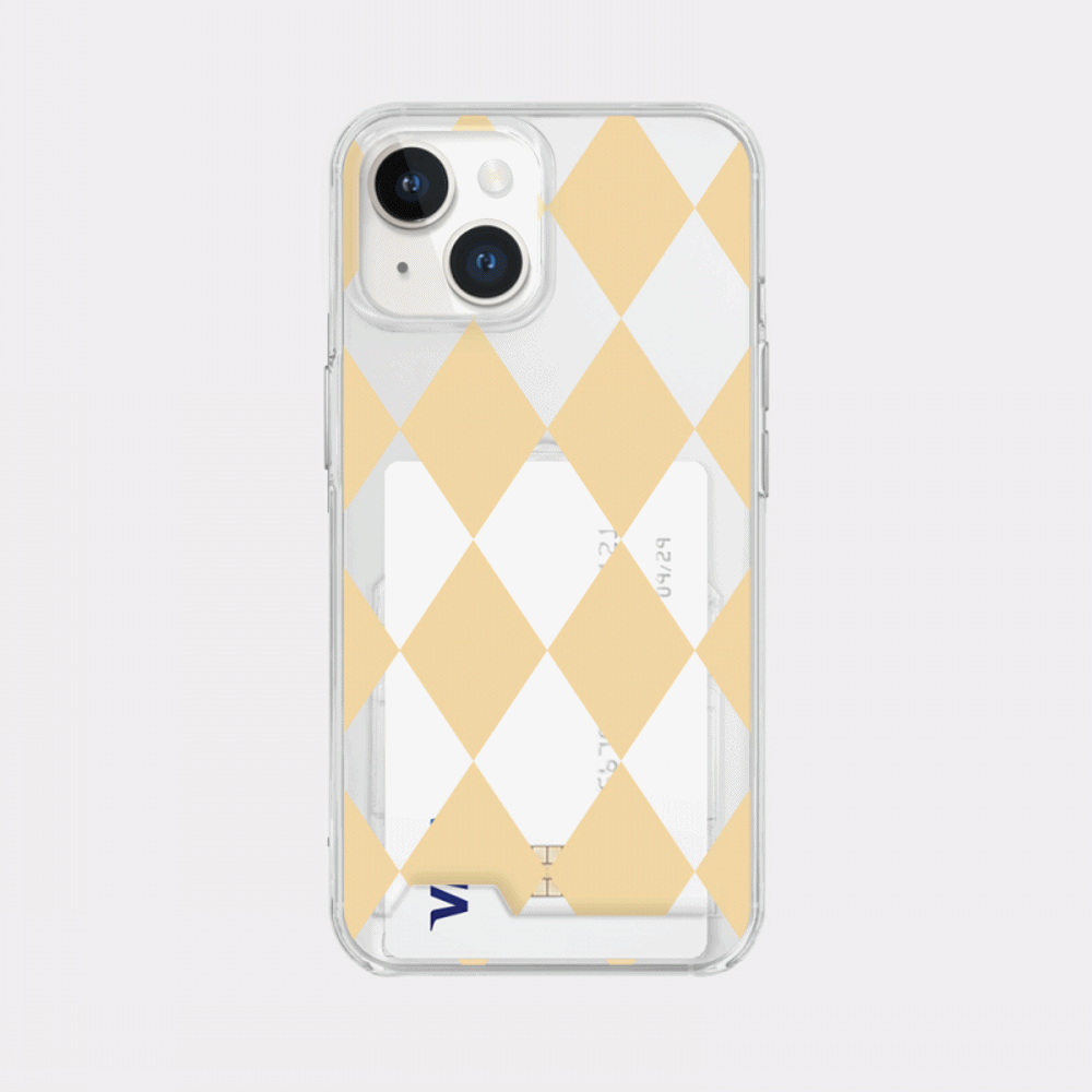 coloring yellow design [clear card storage phone case]