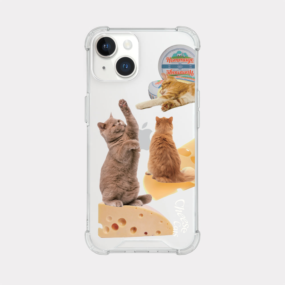 cheese cat design [tank clear hard phone case]