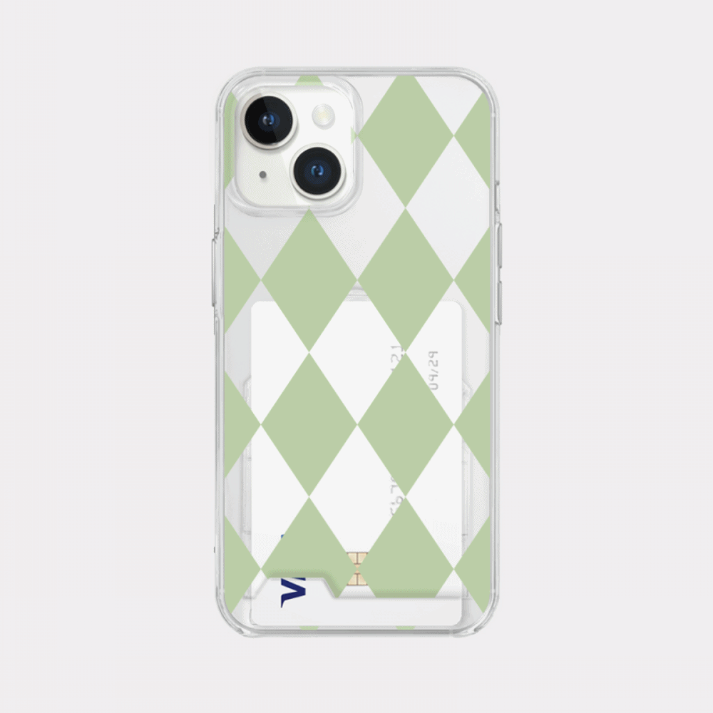 coloring green design [clear card storage phone case]
