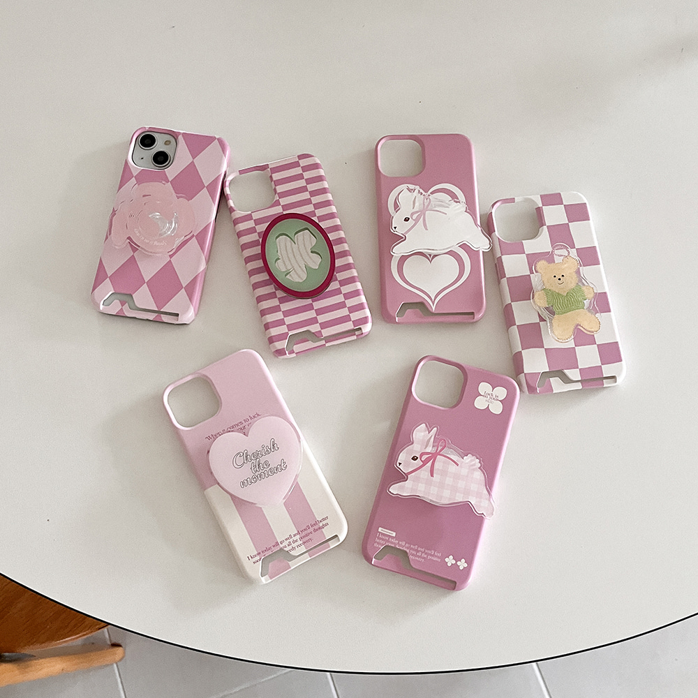 coloring pink design [card storage phone case]