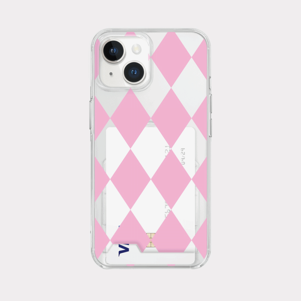 coloring pink design [clear card storage phone case]