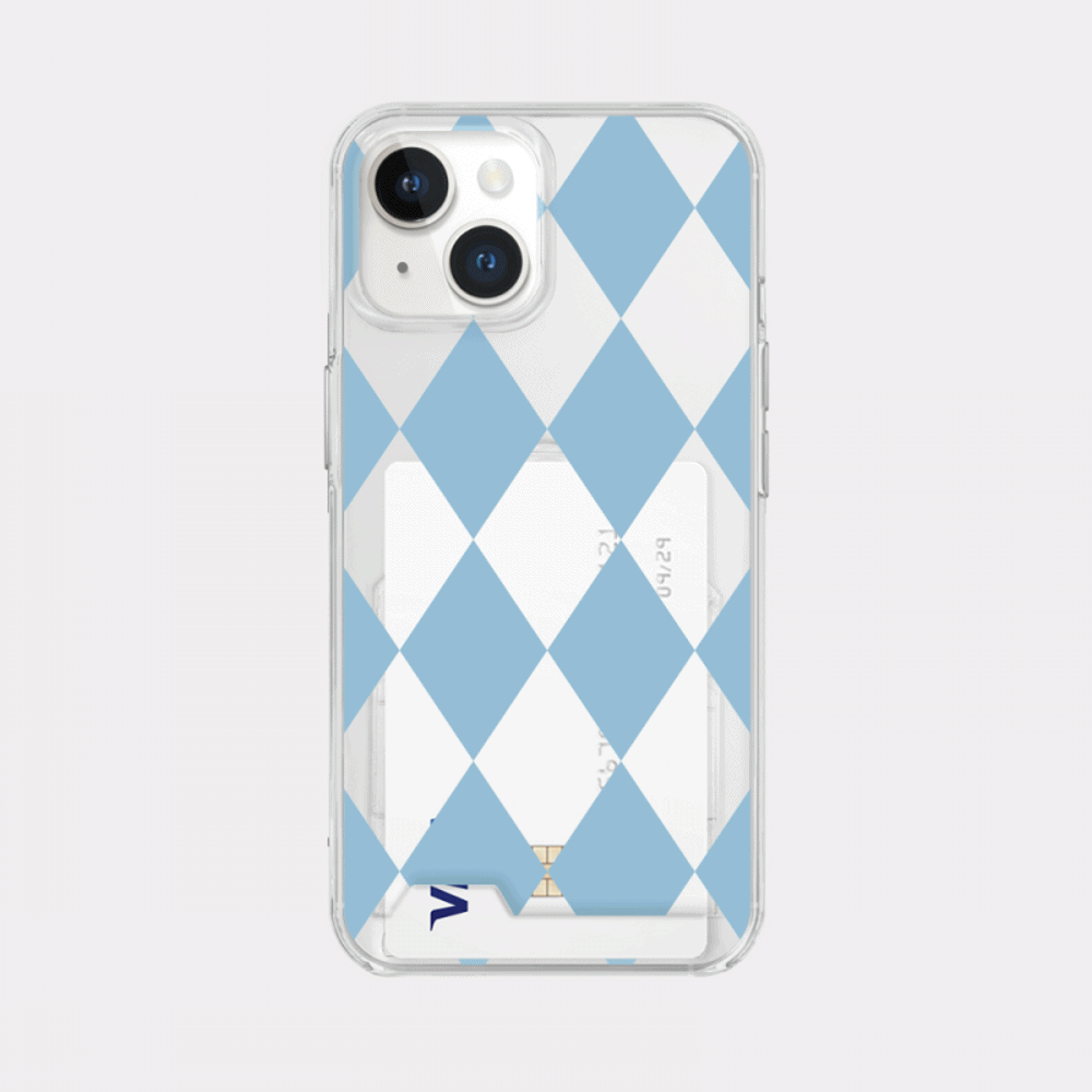 coloring blue design [clear card storage phone case]
