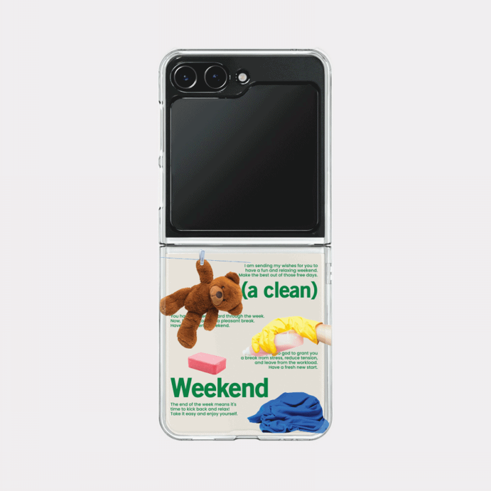 happy weekend design [zflip clear hard phone case]