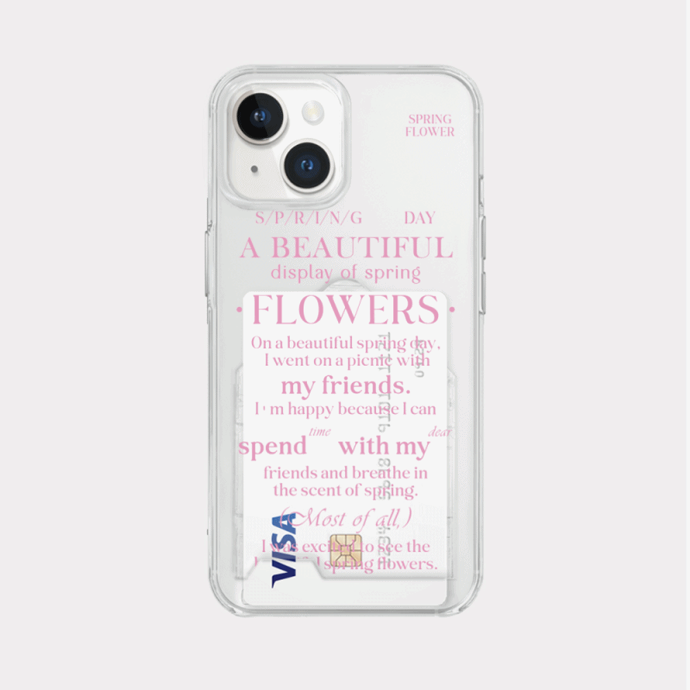 spring of love design [clear card storage phone case]