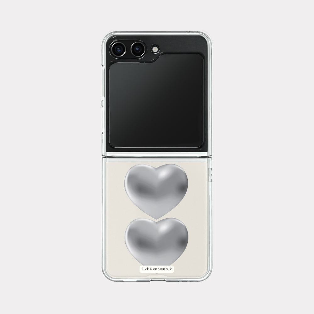 lucky heart design [zflip clear hard phone case]