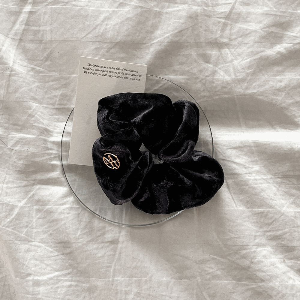 black velvet scrunchie