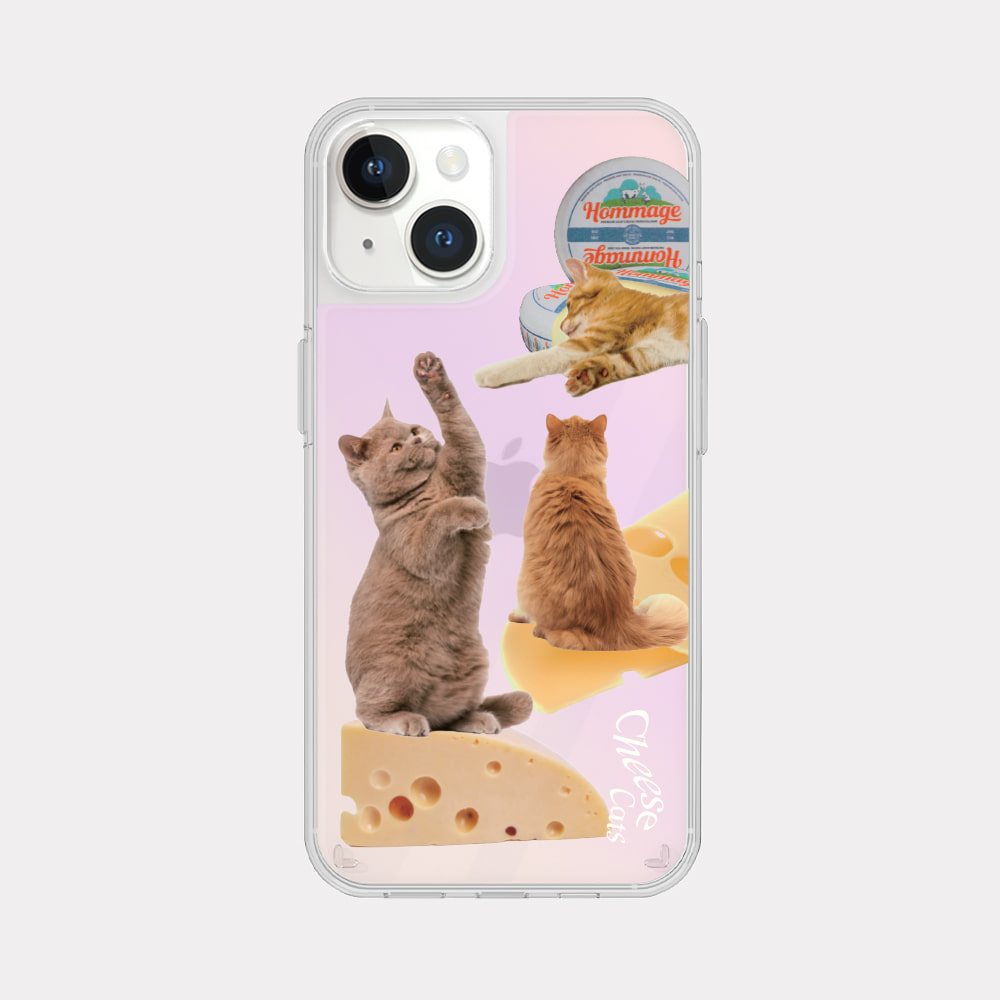 cheese cat design [glossy mirror phone case]