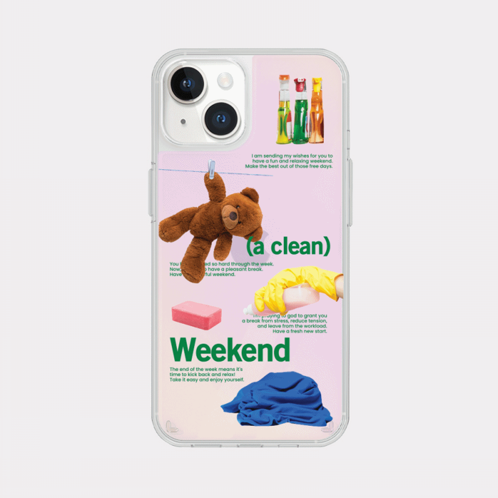 happy weekend design [glossy mirror phone case]