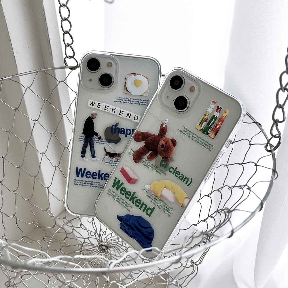 happy weekend design [clear phone case]