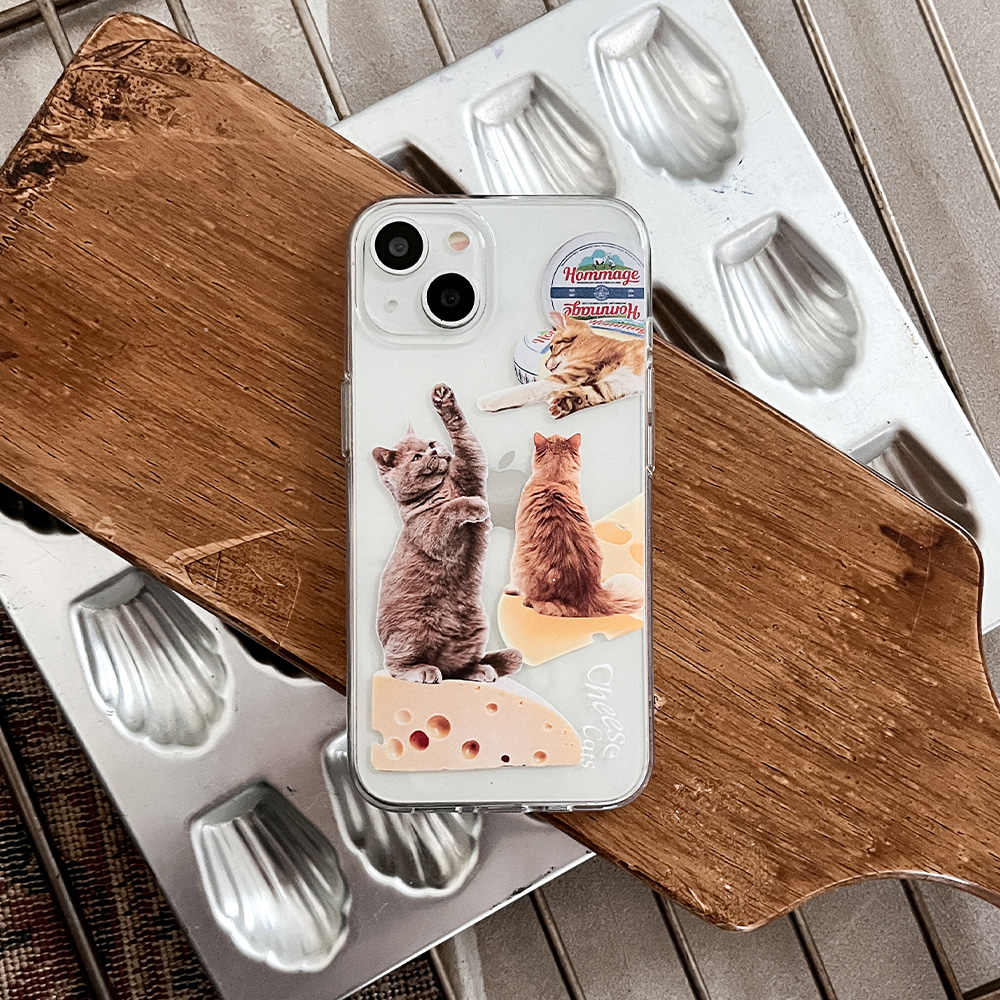cheese cat design [clear phone case]