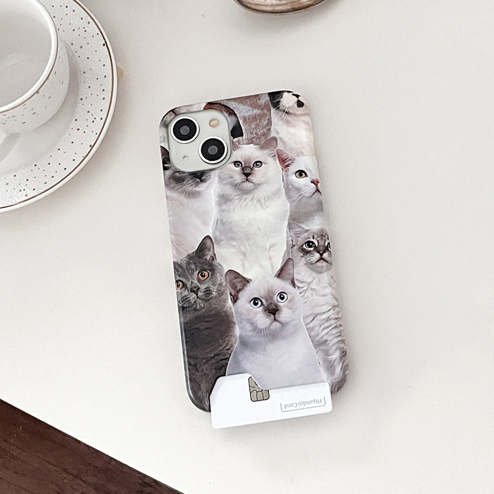 meow cat friends design [card storage phone case]