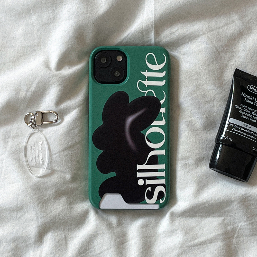 rabbit silhouette lettering design [card storage phone case]