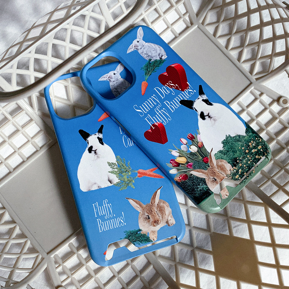 fluffy bunnies design [card storage phone case]