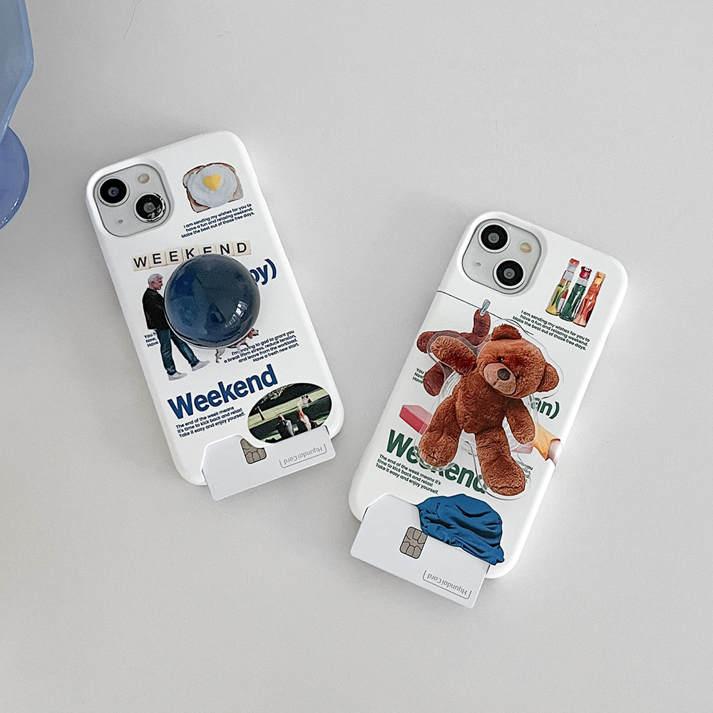 happy weekend design [card storage phone case]