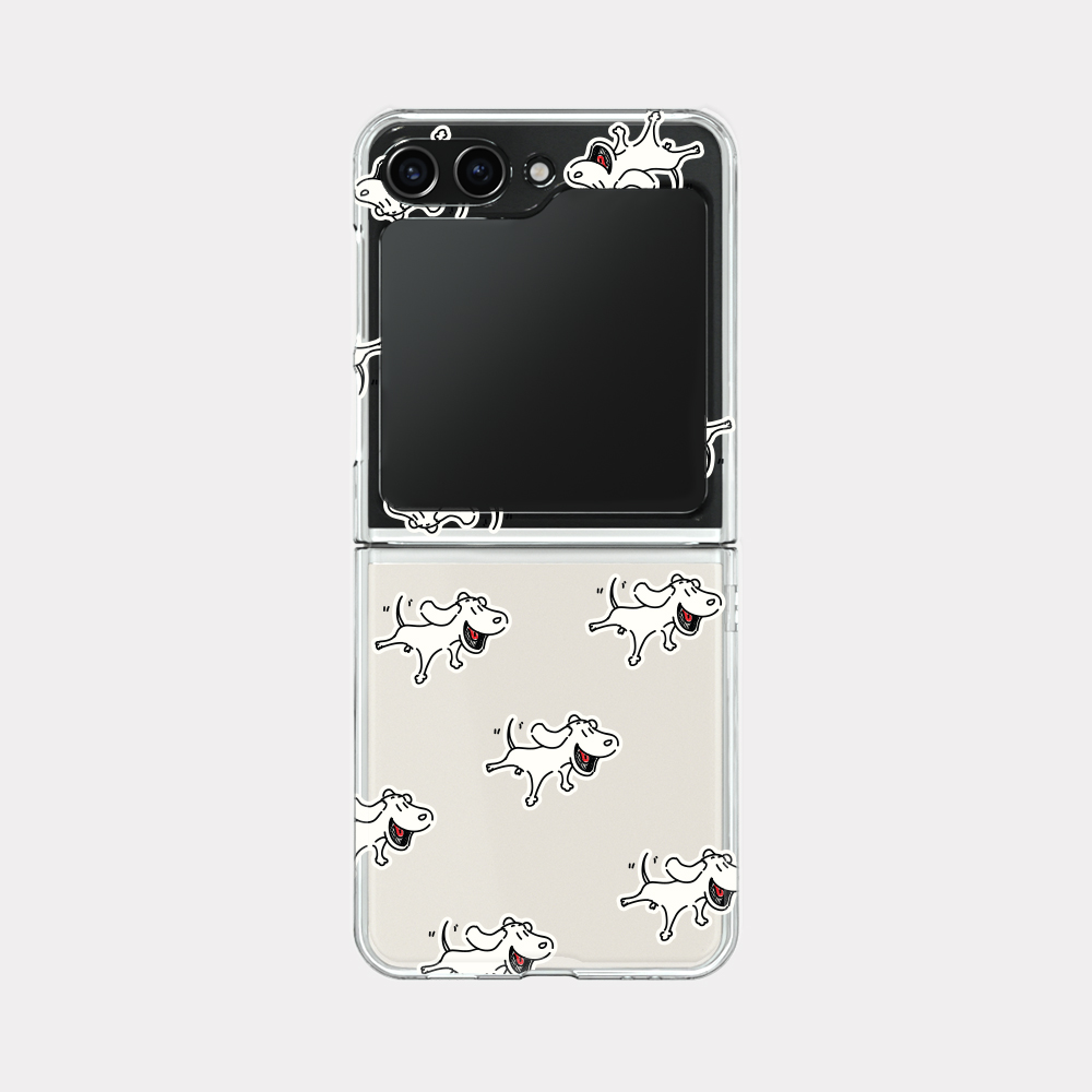 Another Dog Pattern Design Z Flip Clear Hard Phone Case